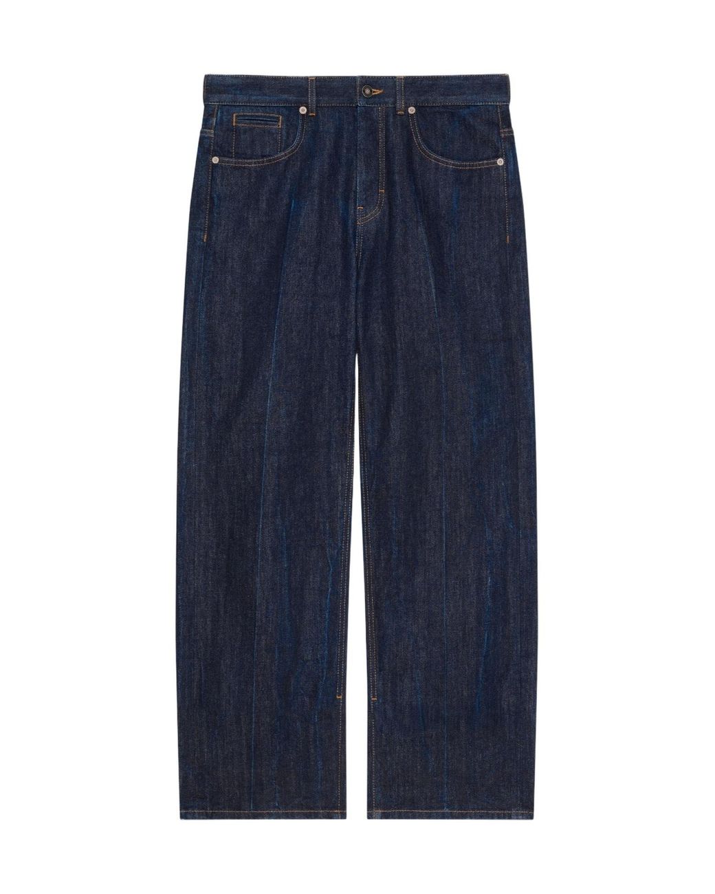 Givenchy Blue Logo Patch Wide-Leg Jeans for men