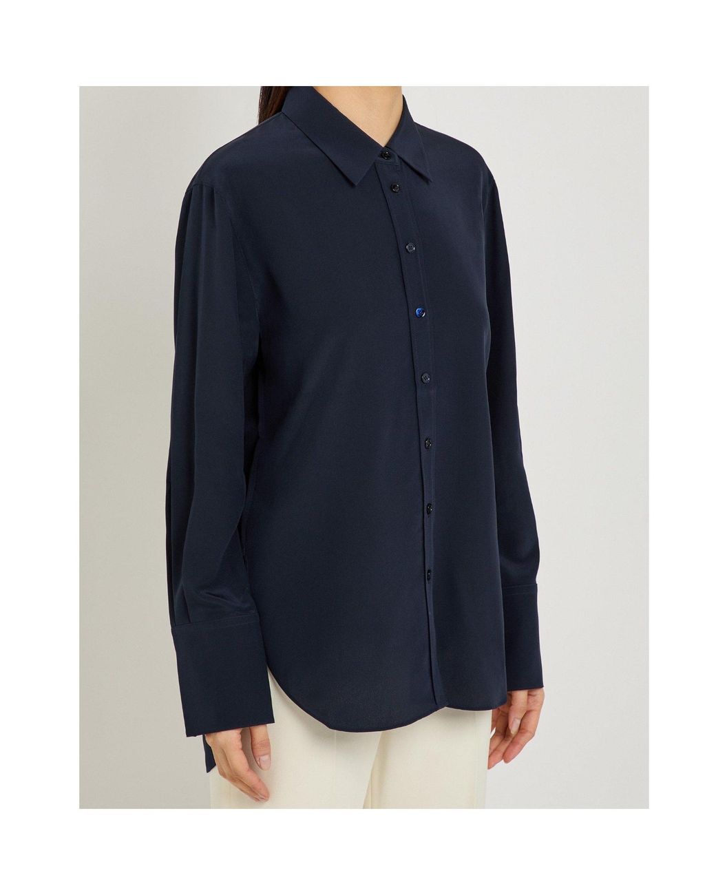 Joseph Blue Pointed Collar Long-Sleeved Shirt