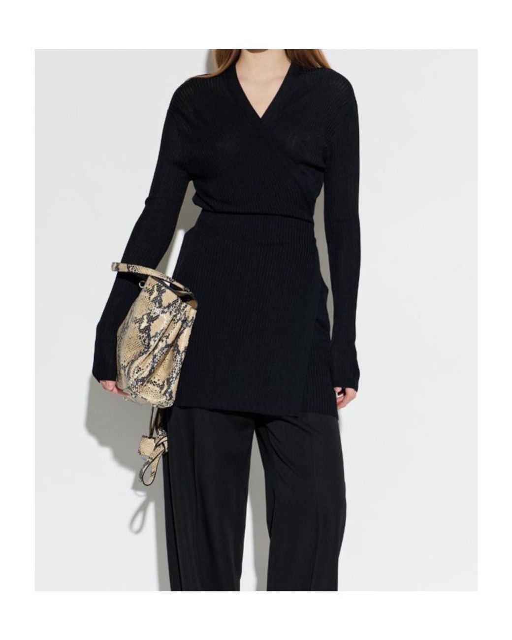 Balenciaga Black Wrap Tie Cardigan