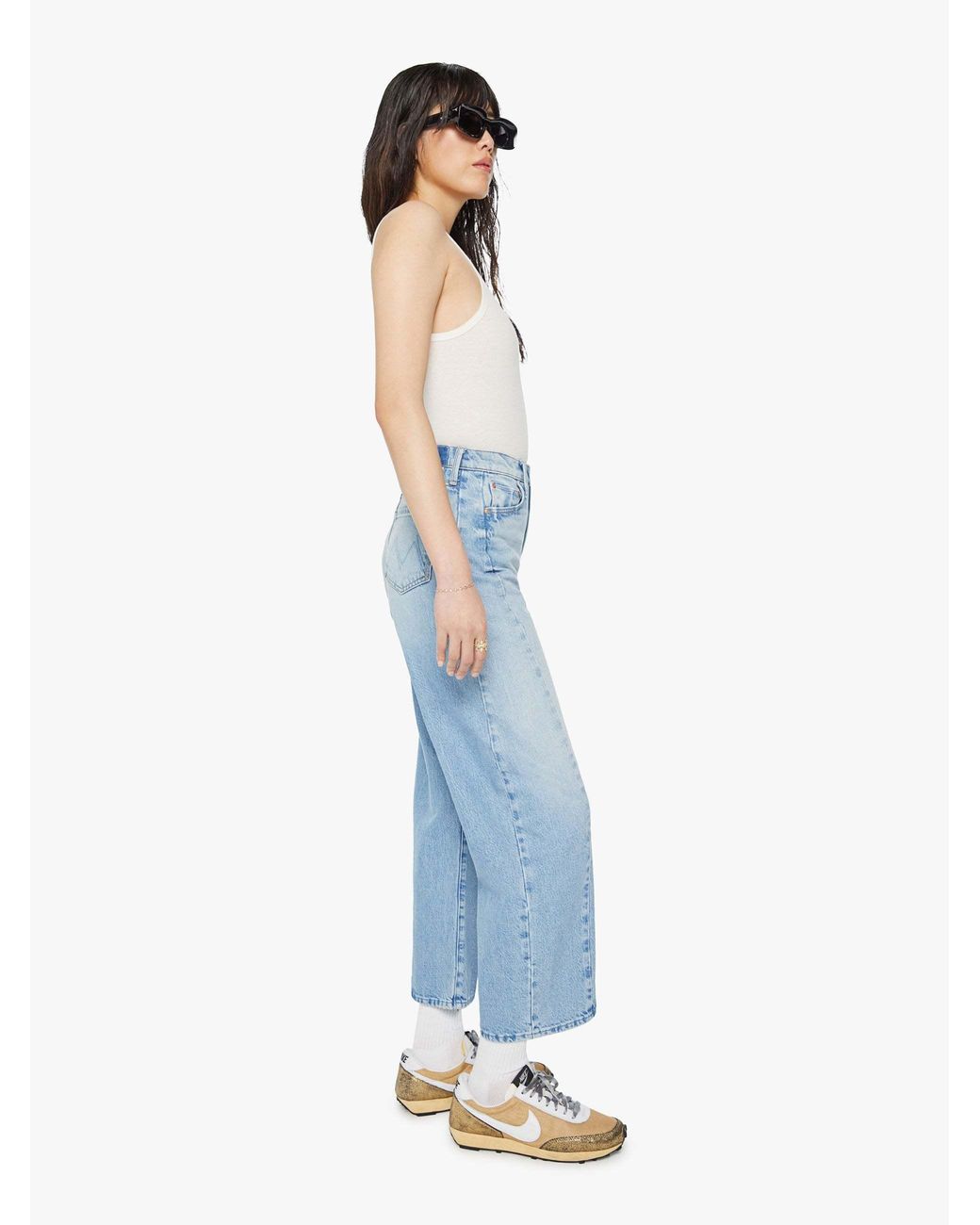 Mother Blue Half Pipe High-Rise Wide-Leg Jeans