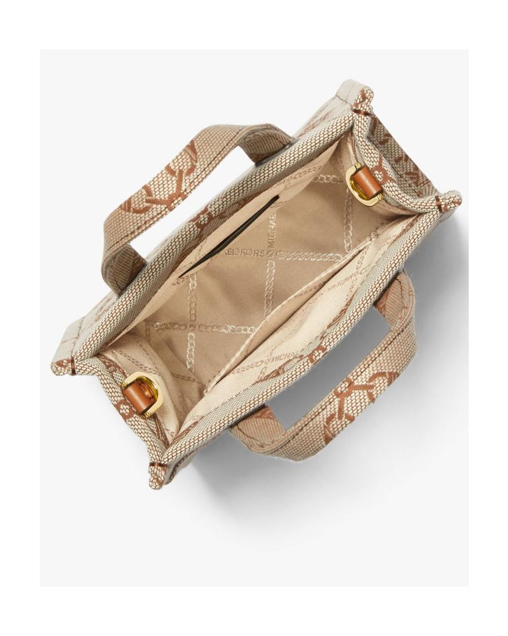 Michael Kors Brown Michael Gigi Logo Jacquard Extra-Small Crossbody Bag