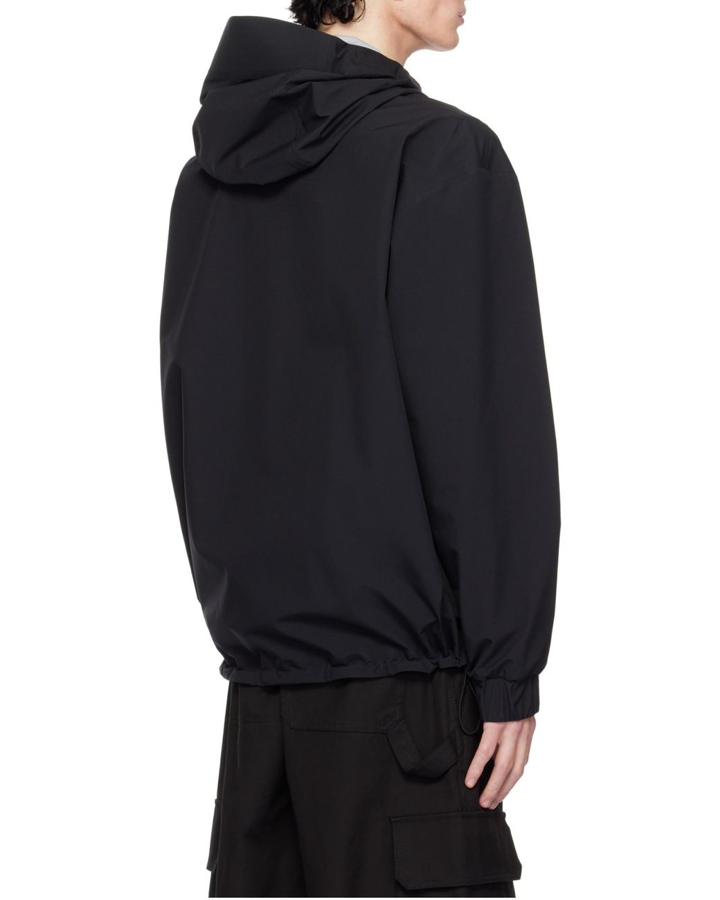 Moncler Black Zip-Up Hooded Jacket for men