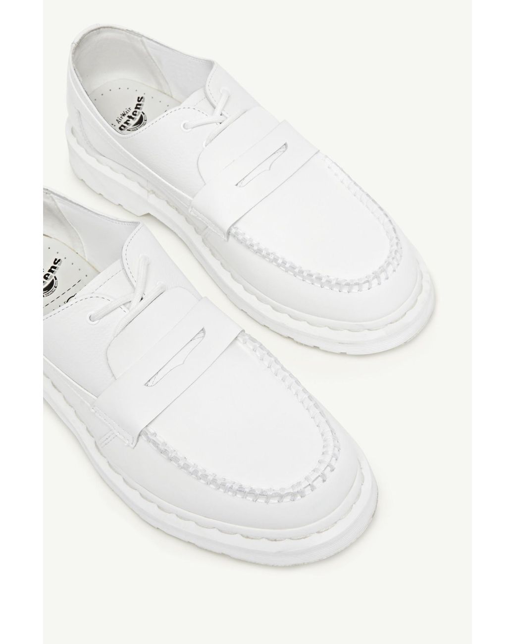 MM6 by Maison Margiela White X Dr Martens Leather Loafers