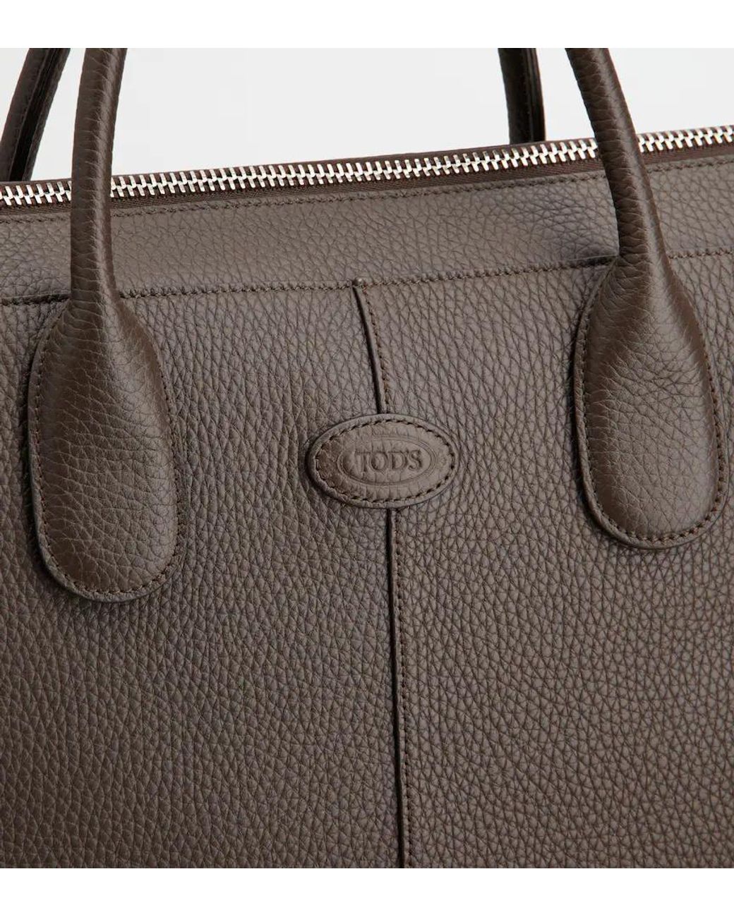 Tod's Black Di Logo-Patch Leather Briefcase for men
