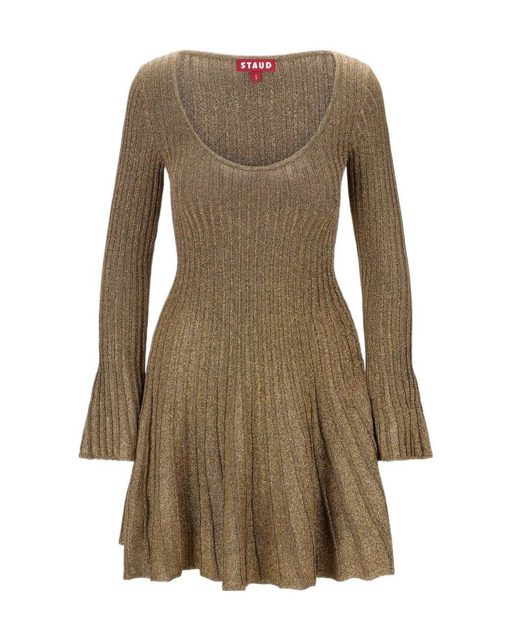 Staud Natural Stuad Raquel Scoop Neck Mini Dress