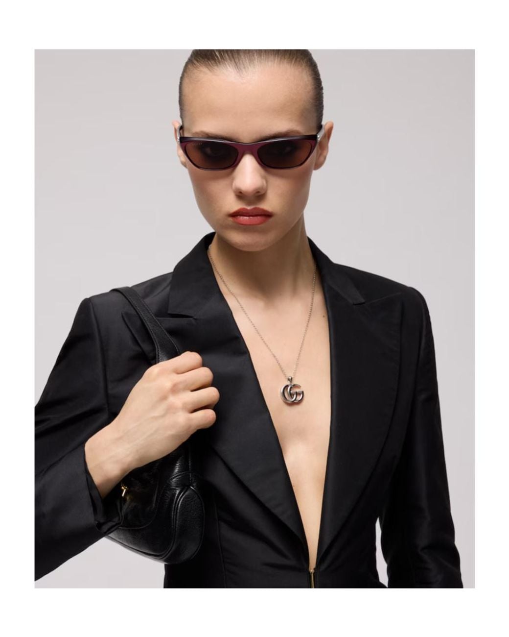 Gucci White Interlocking G Cat-Eye Sunglasses