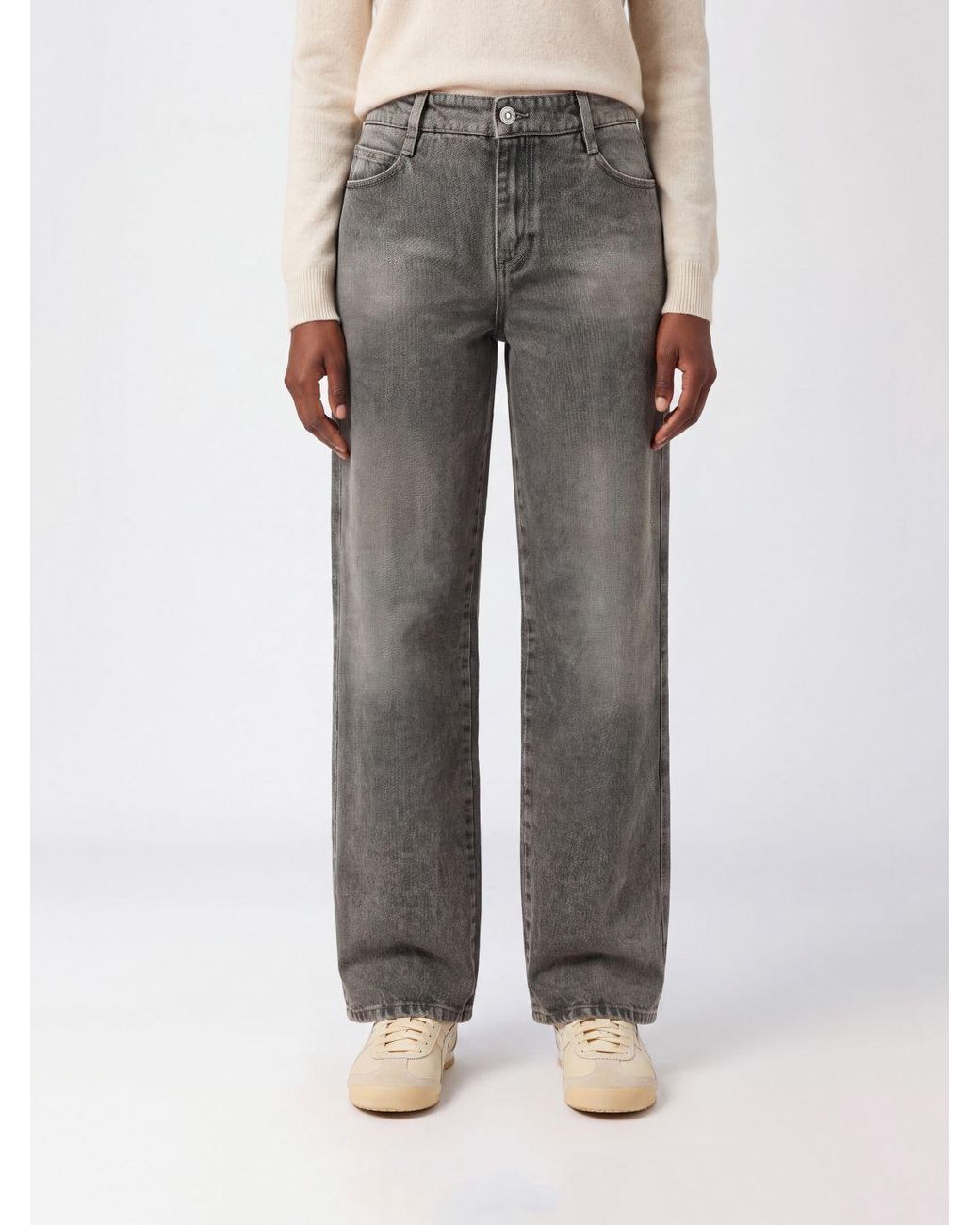 Ermanno Scervino Gray Baggy Distressed Jeans
