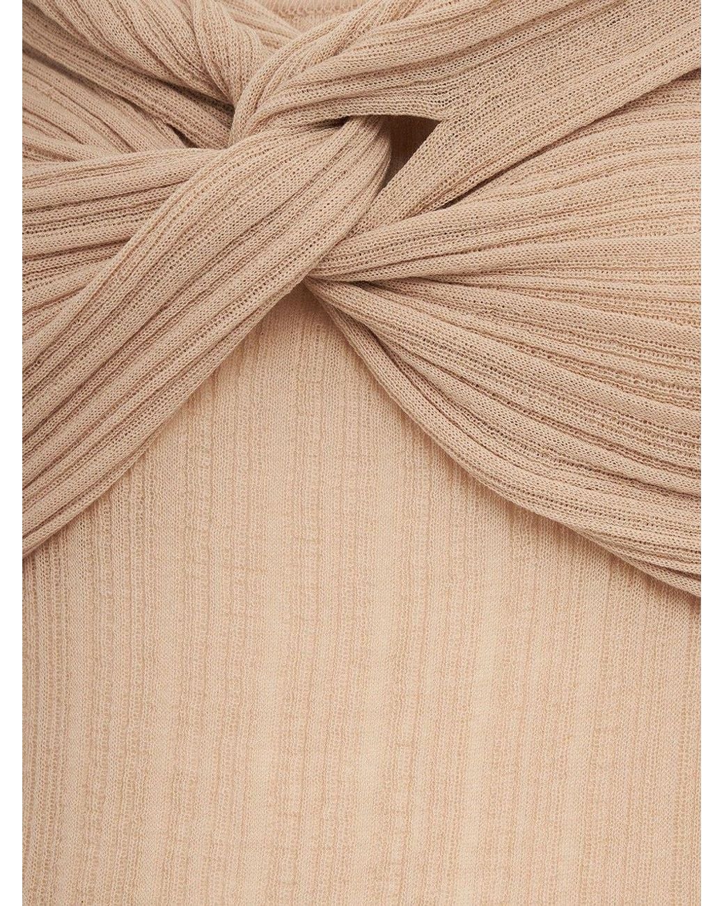 GIUSEPPE DI MORABITO Natural Cotton Blend Long Dress