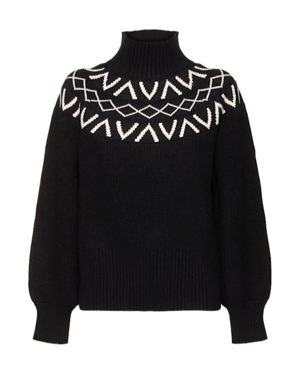 Varley Black High Collar Long Sleeve Sweater