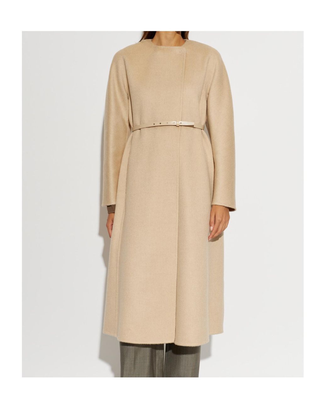 Max Mara Natural Long-Sleeved Coat