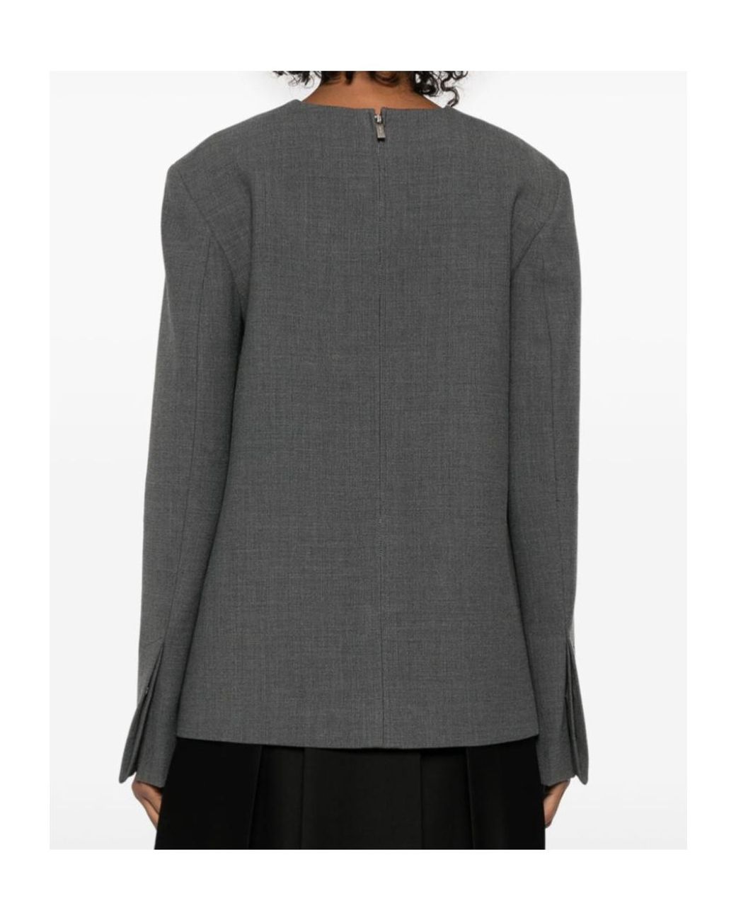 Totême Black Totême Long-Sleeved Zipped Blouse