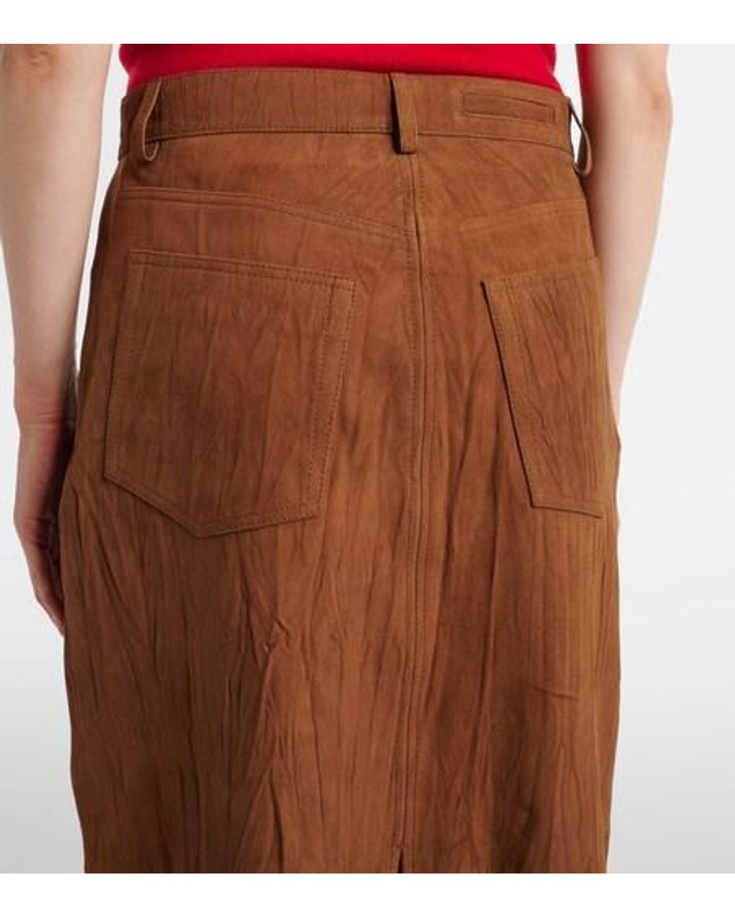 Proenza Schouler Brown Label Nayah Suede Midi Skirt