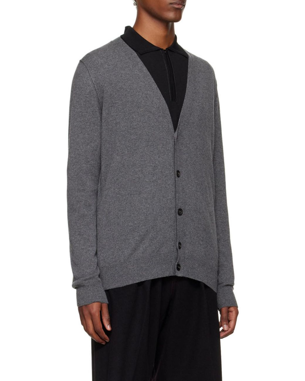 Maison Margiela Gray Button-Up Knitted Cardigan for men