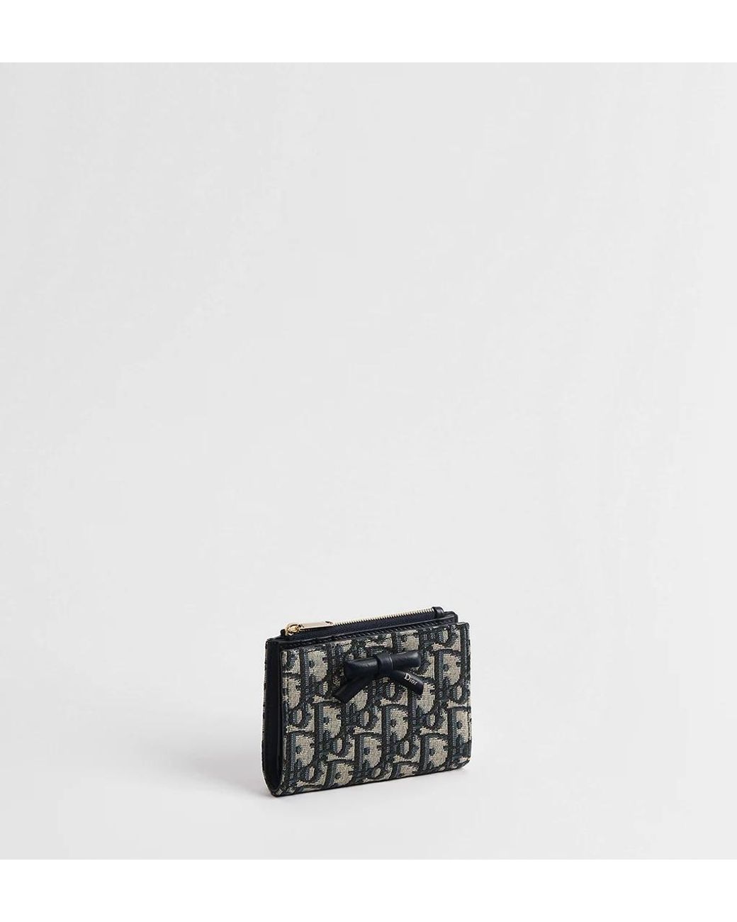 Dior Oblique Bow Dahlia Wallet in Black | Lyst