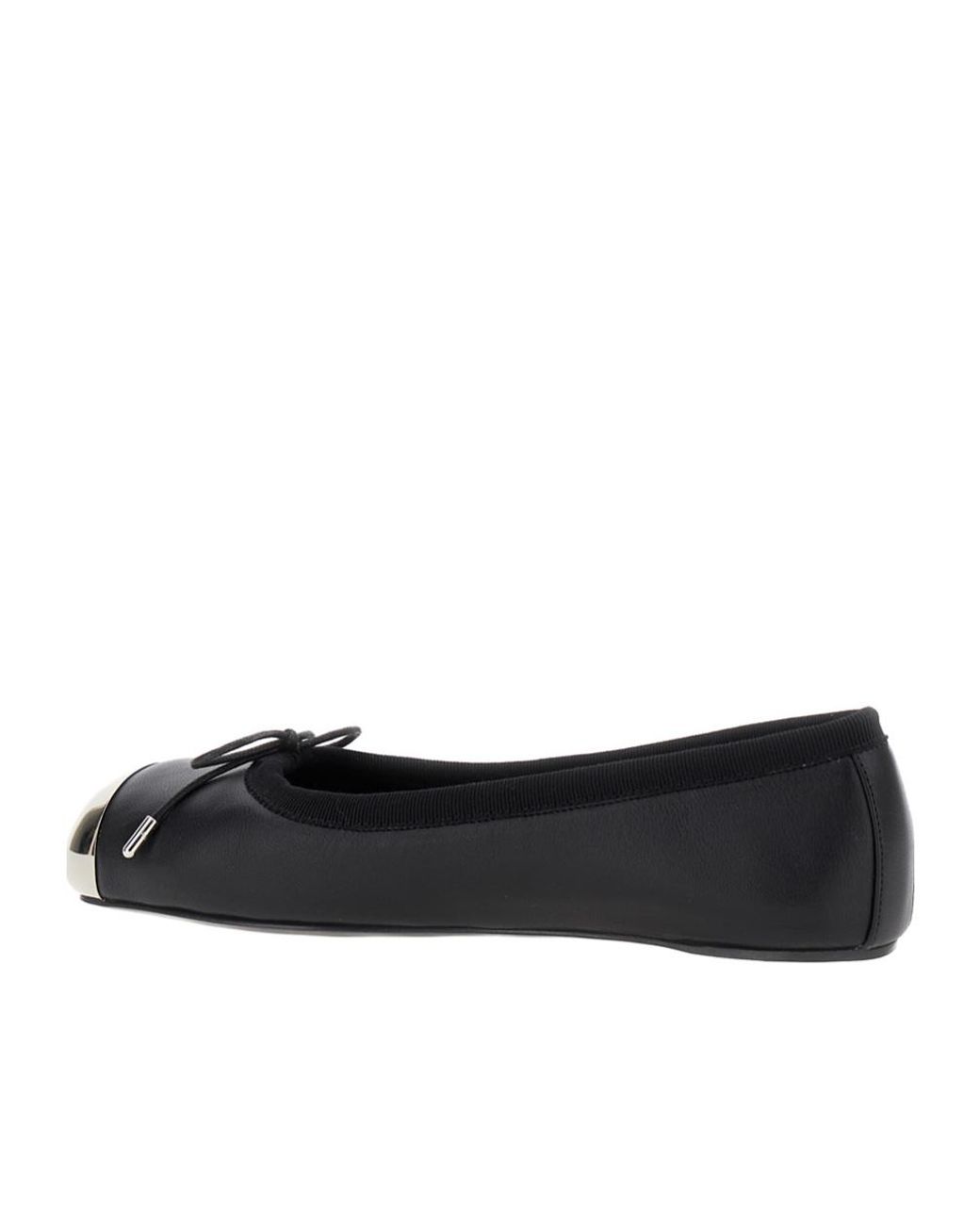 McQueen Black Punk Bow-Detailed Ballet Flats