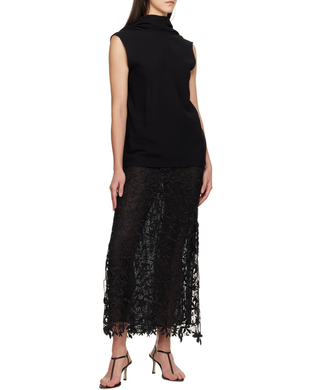 Totême Black Cocoon Cape Blouse