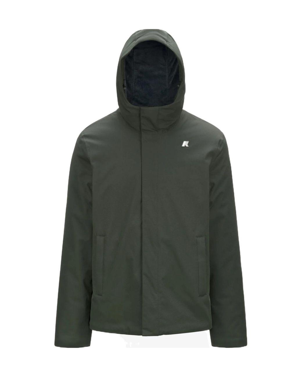 K-Way Green Logo Hooded Casual Jacket for men