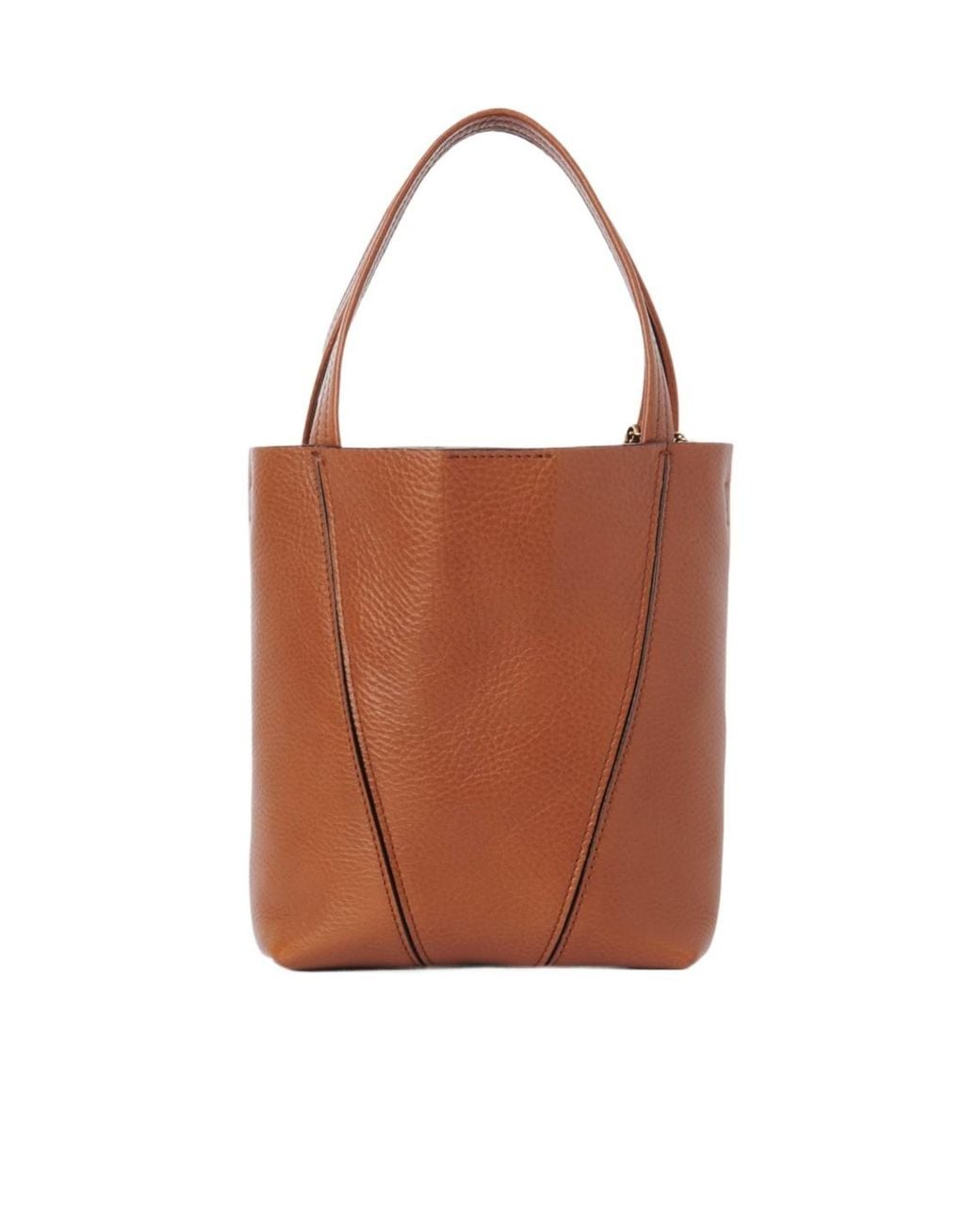 Chloé Brown Chloé Spin Logo Printed Small Top Handle Bag