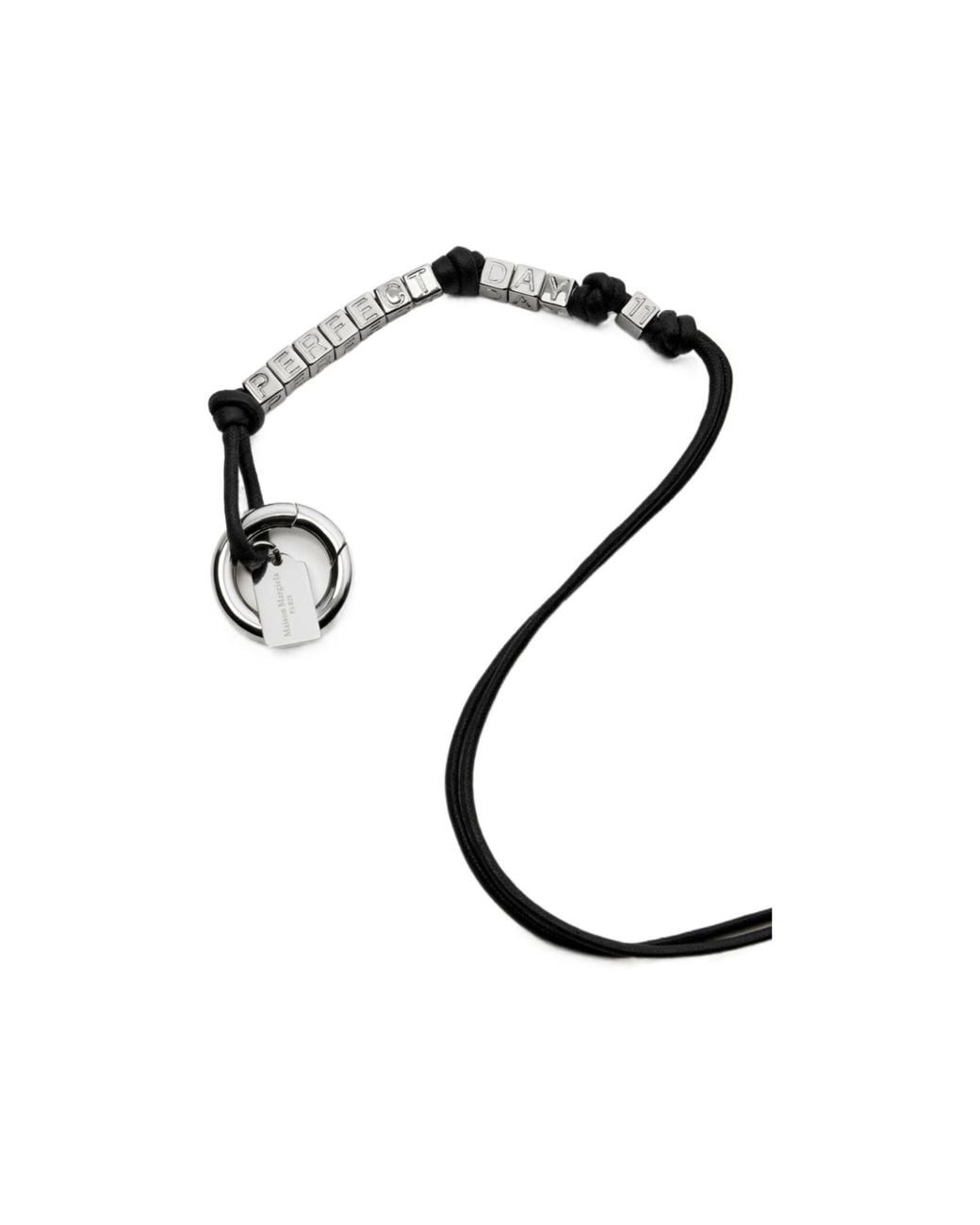 Maison Margiela White Beaded Long Keychain for men