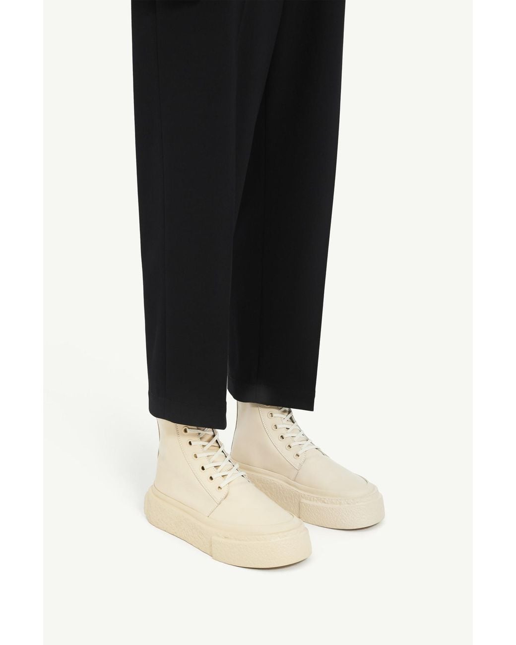 MM6 by Maison Margiela Natural Lace-Up Sneakers
