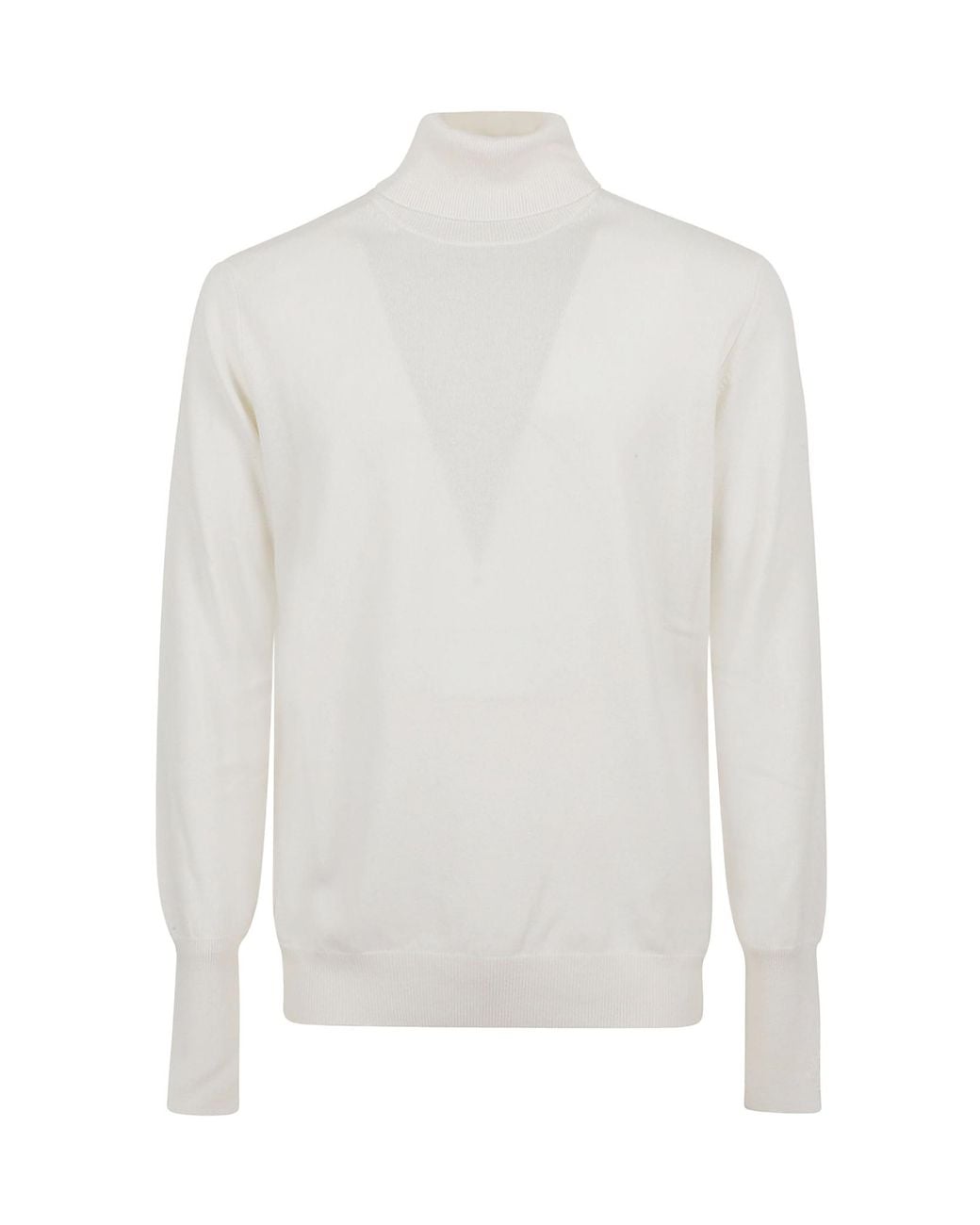 Ballantyne White Turtleneck Long Sleeved Knitted Jumper for men