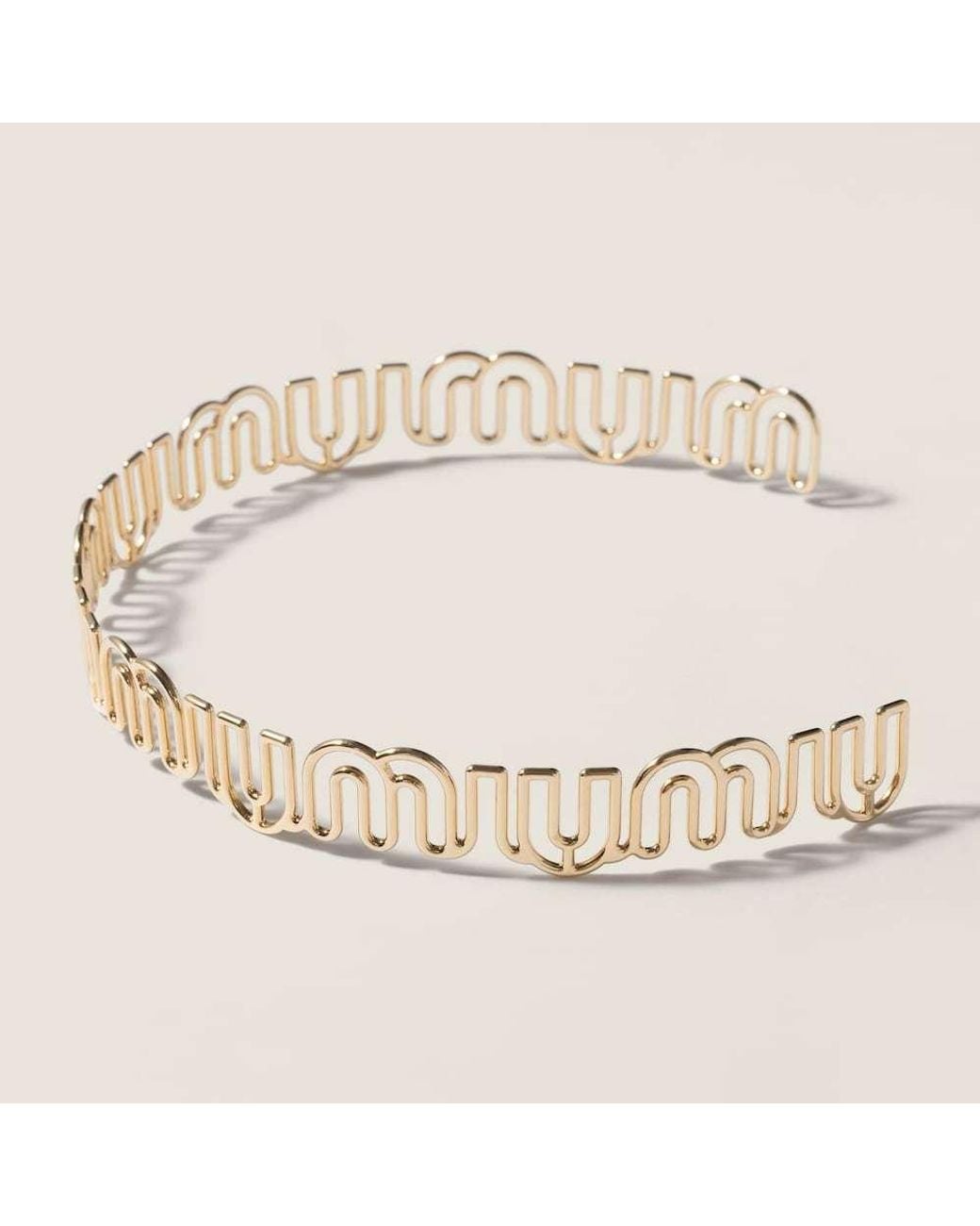 Miu Miu White Metal Necklace