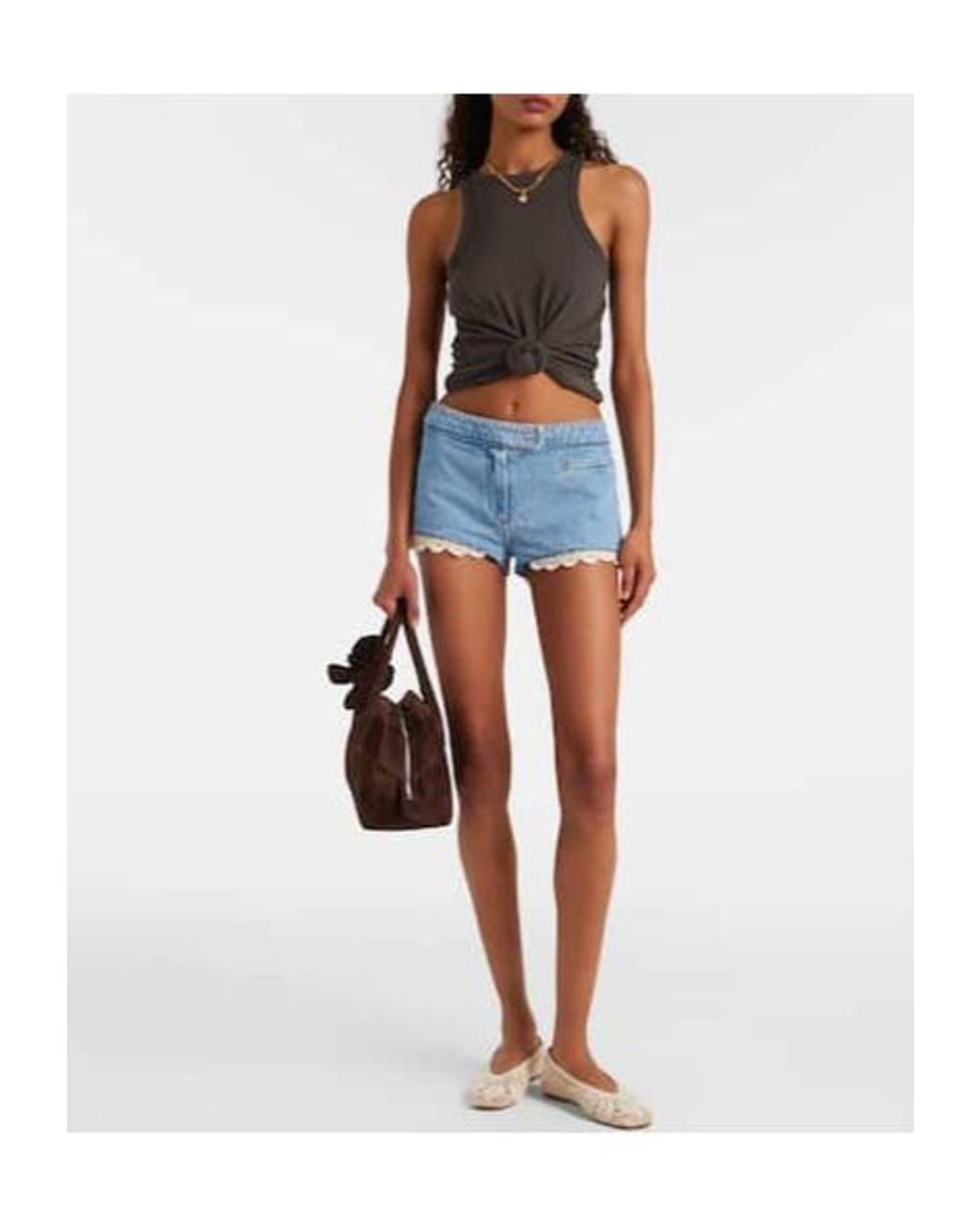 Magda Butrym Black Knotted Cotton And Silk Tank Top