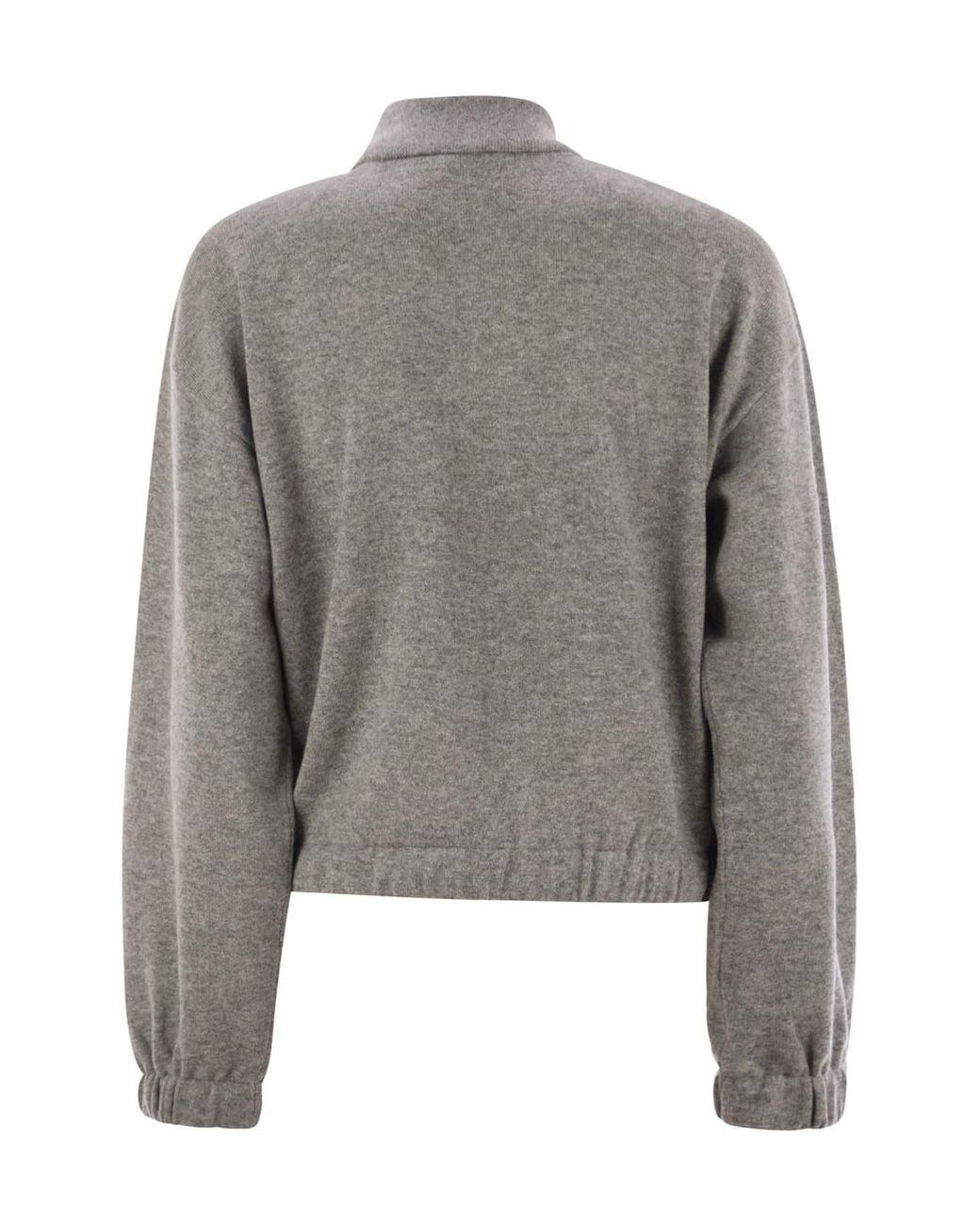 Fabiana Filippi Gray Ball Pin Embellished Zipped Cardigan