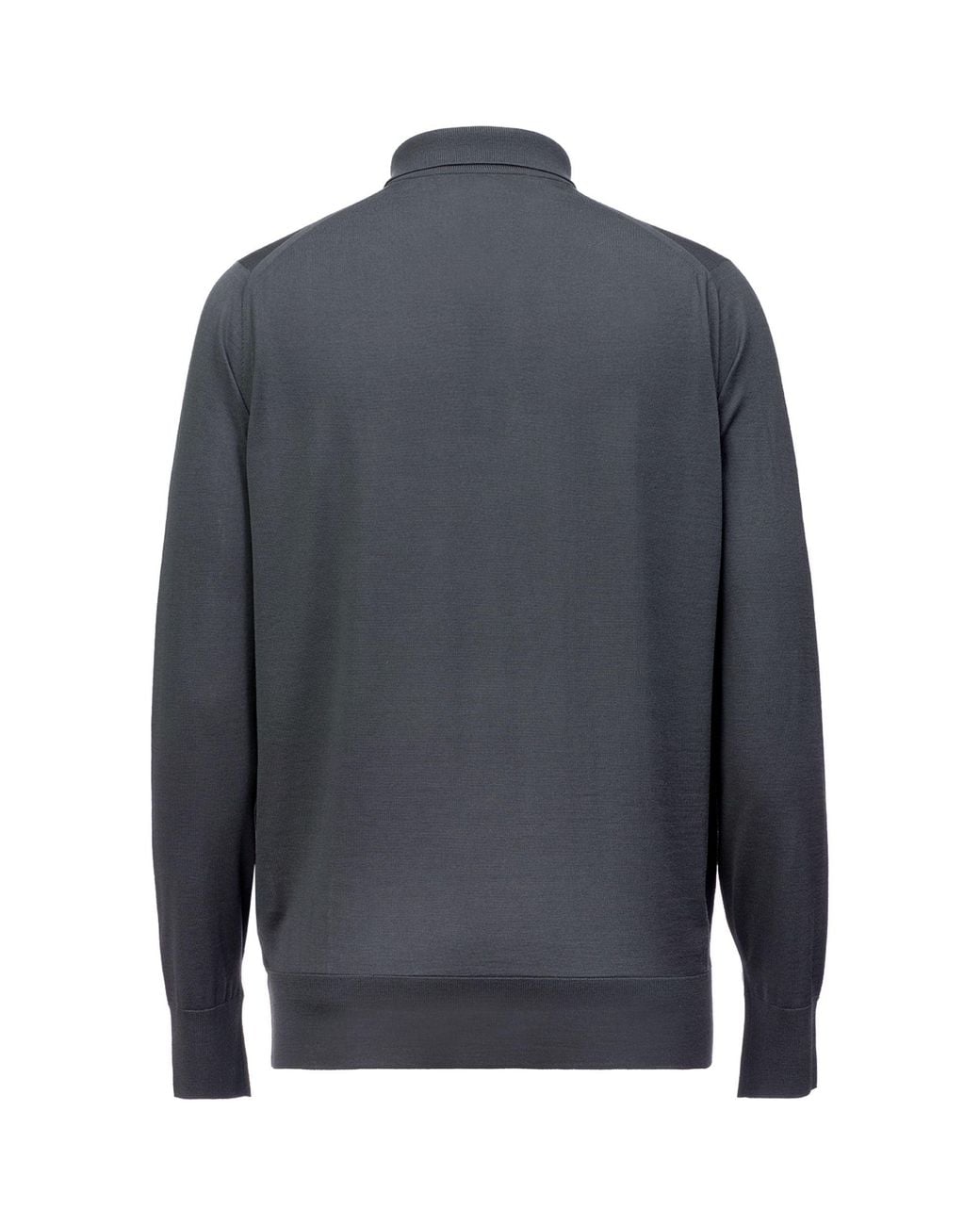 Loro Piana Blue Long-Sleeved Knitted Polo Shirt for men