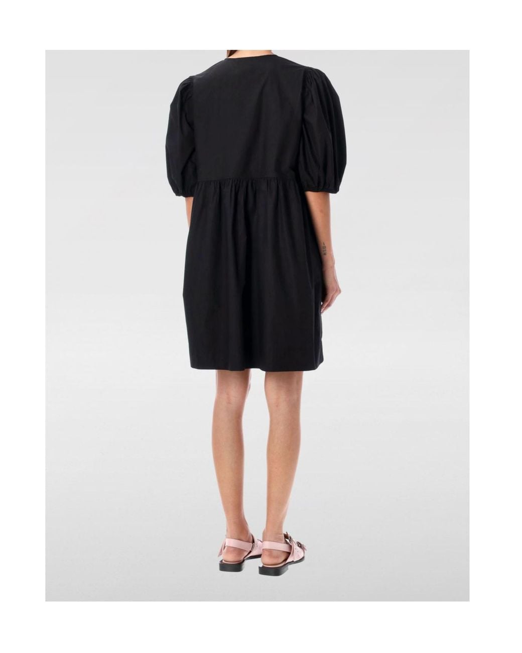 Ganni Black Round Neck Dress