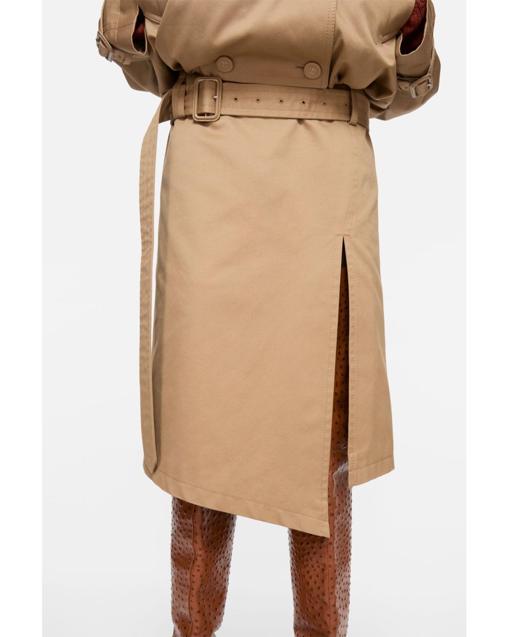 Acne Natural Belted Twill Skirt