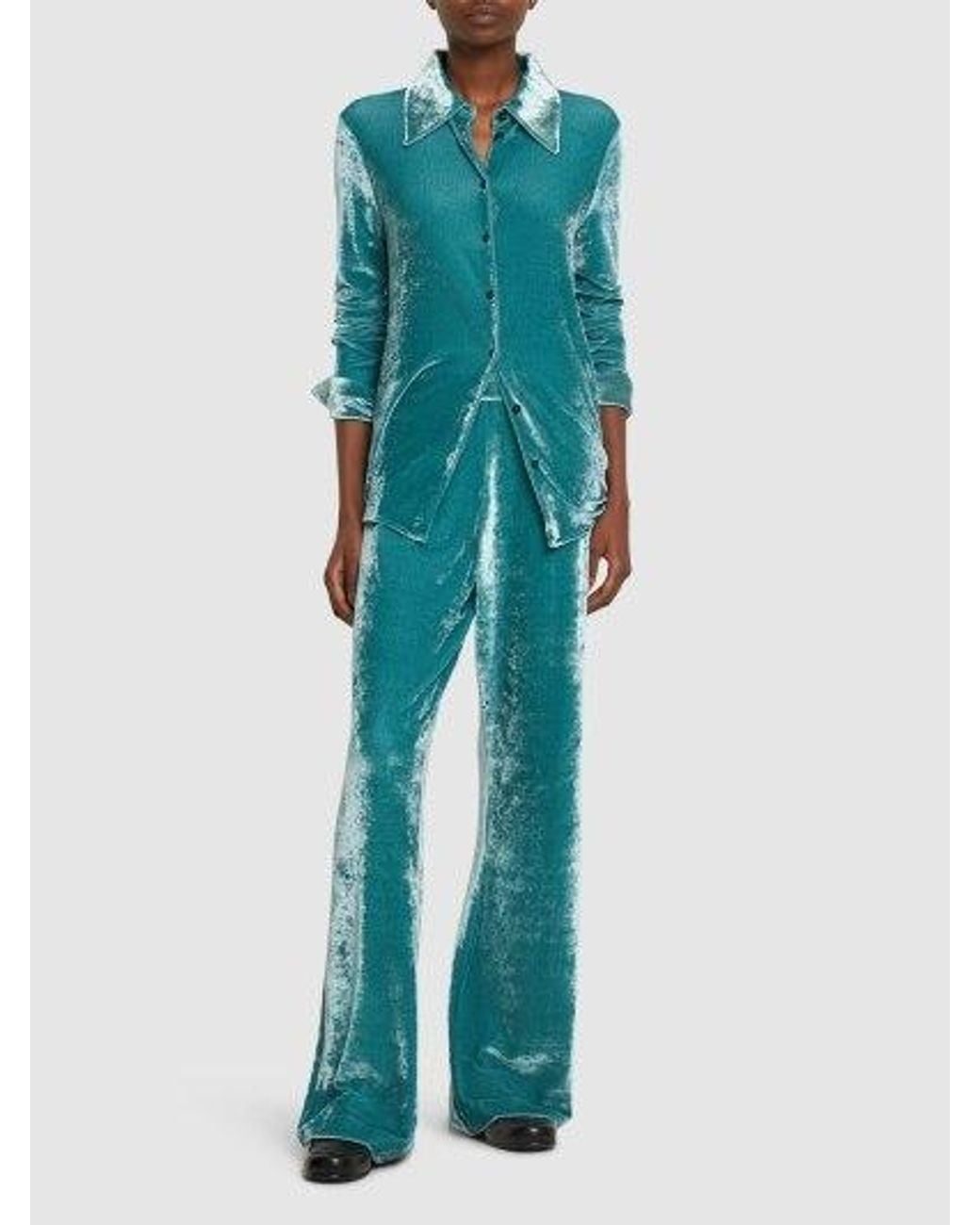 Jil Sander Green Plain Jersey Casual Pants