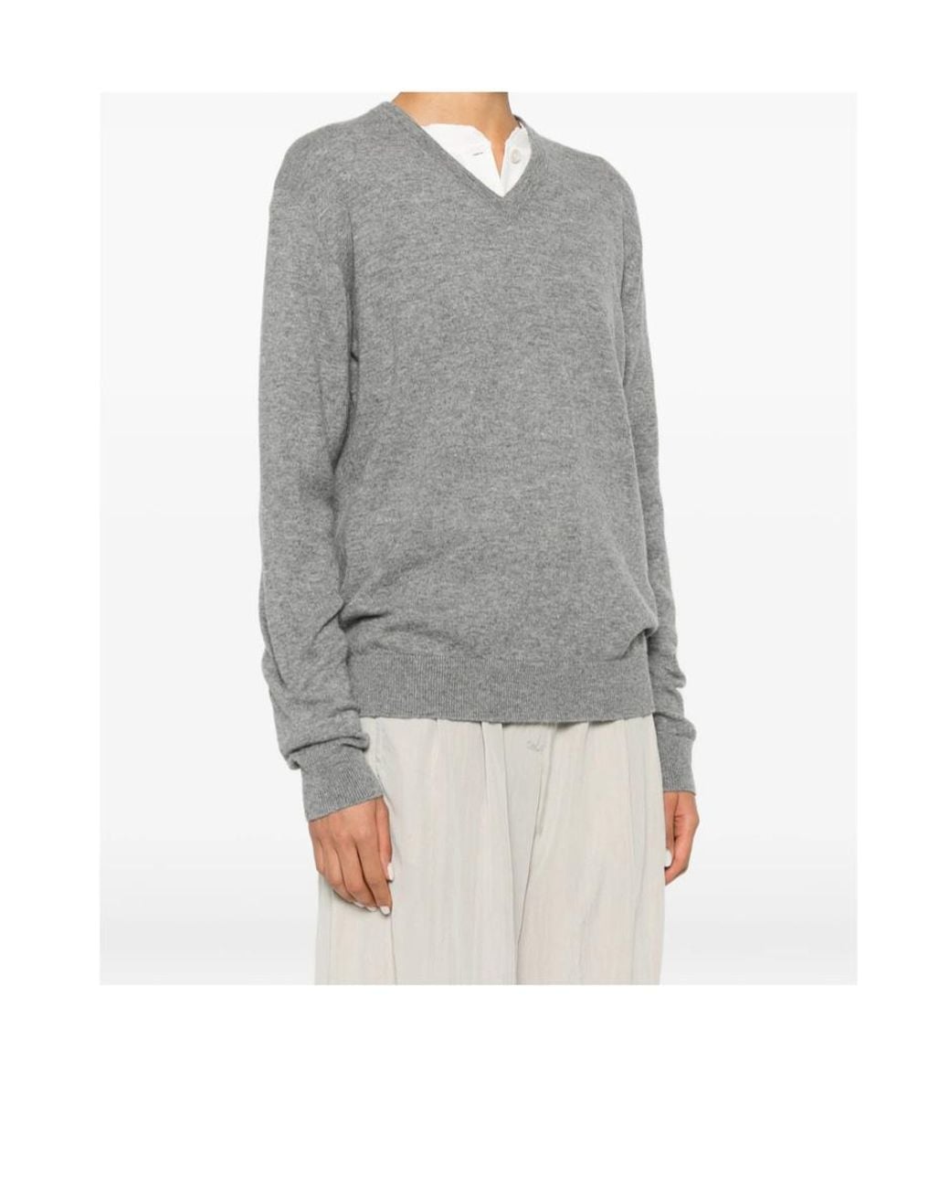 The Row Gray Nian Knitted Sweater