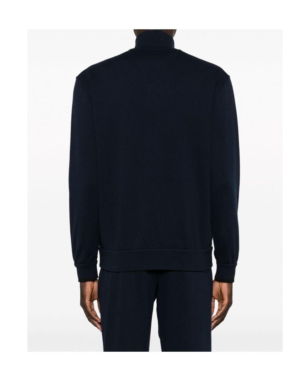 Brioni Blue High-Neck Zipped Sweatshirt for men