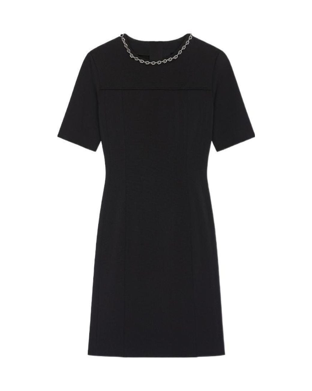 Givenchy Black Punto Milano Dress With Chain Collar