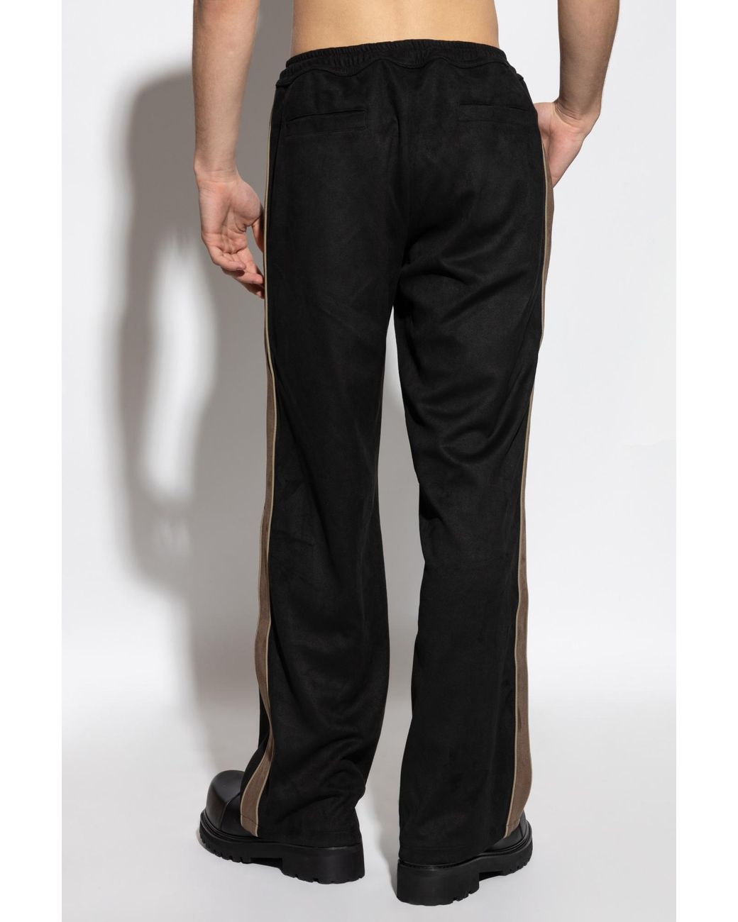 M I S B H V Black Striped Track Pants for men