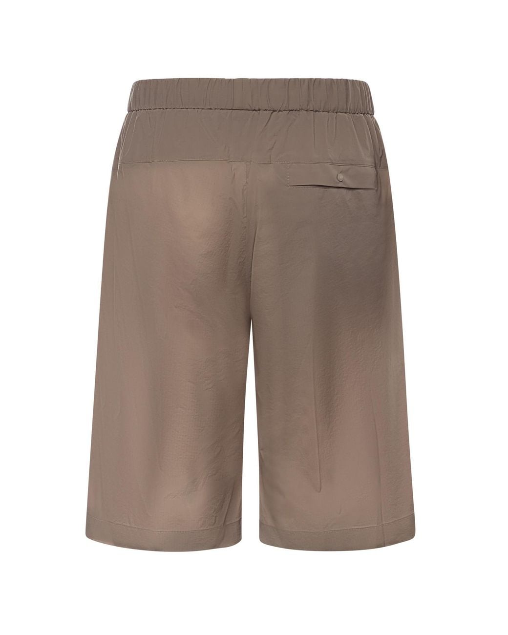 Herno Brown Pleated Elastic-Waist Shorts for men