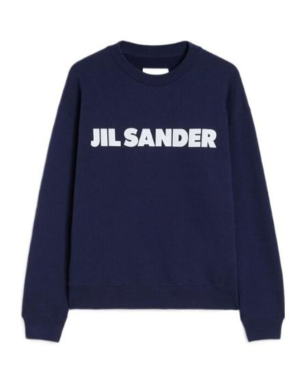 Jil Sander Blue Logo Printed Crewneck Sweatshirt