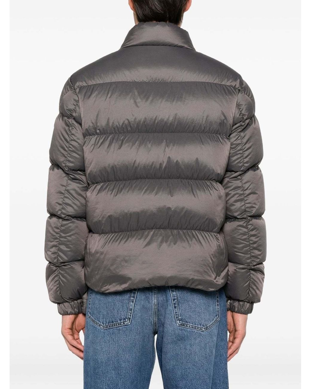 Moncler Gray Long-Sleeved Padded Jacket for men