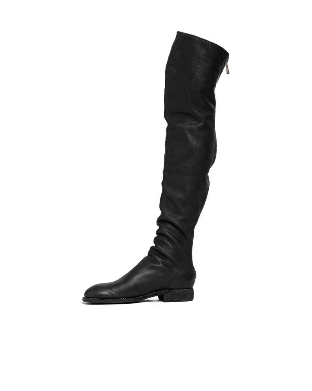 Guidi Black Thigh-Lenth Leather Boots