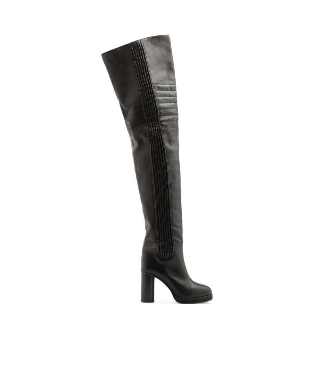 Isabel Marant Black Laelle Leather Over-The-Knee Boots