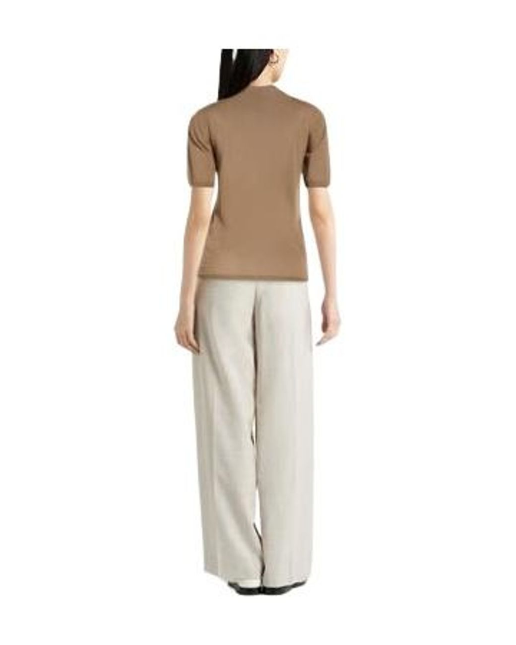 Max Mara Brown Round-Neck Knit Top