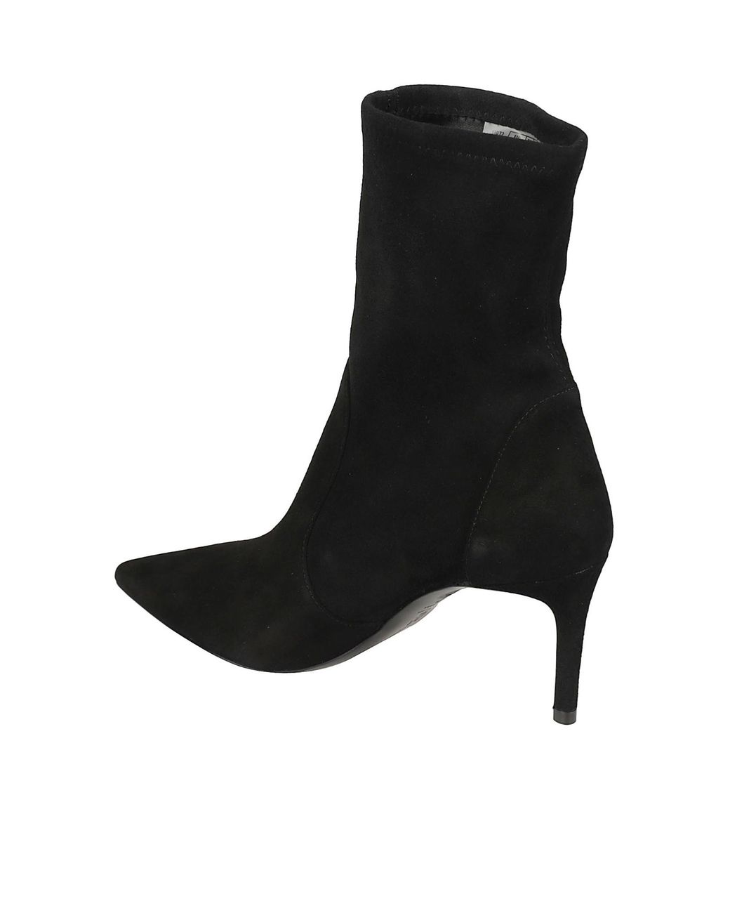 Stuart Weitzman Black Pointed-Toe High-Heeled Ankle Boots