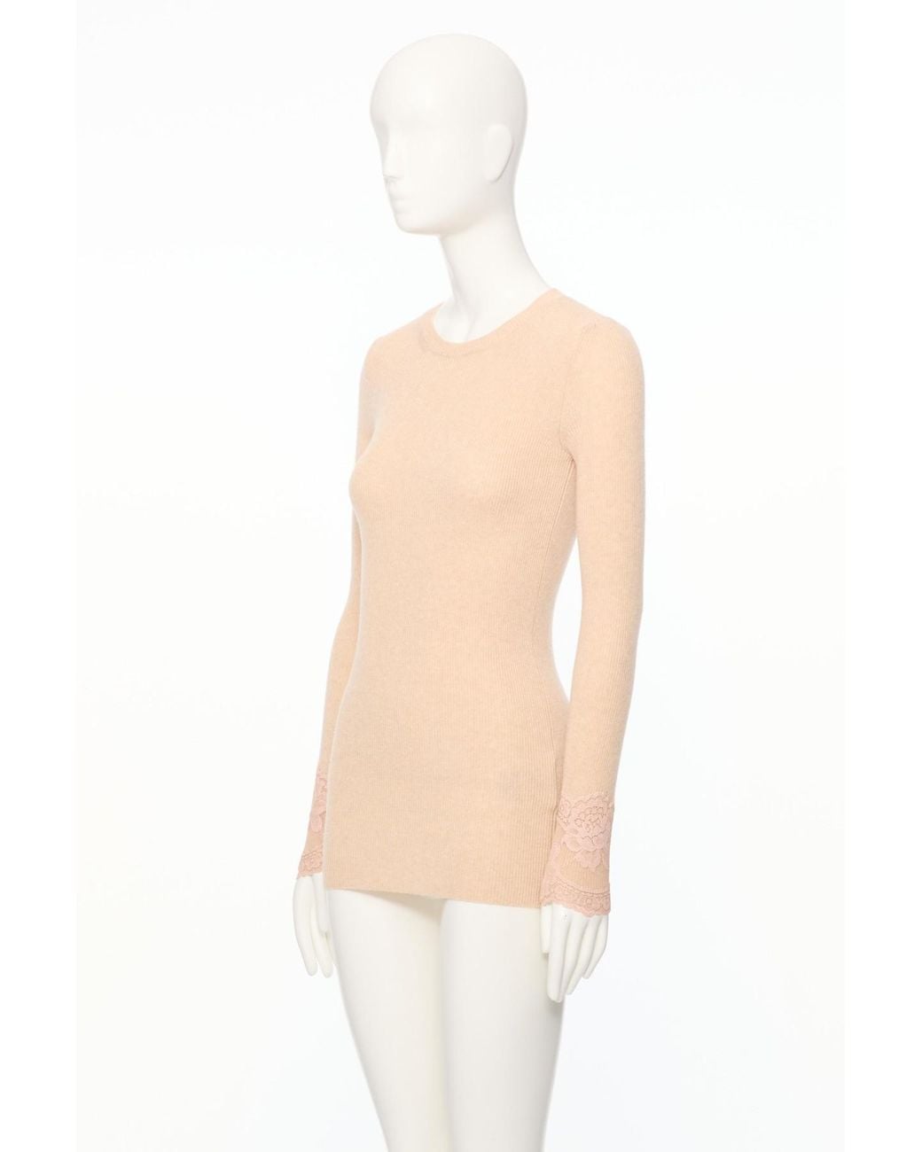 Valentino White Lace Detailed Crewneck Dress