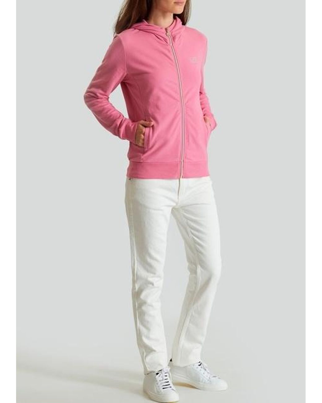 EA7 Pink Logo Hooded Sweater