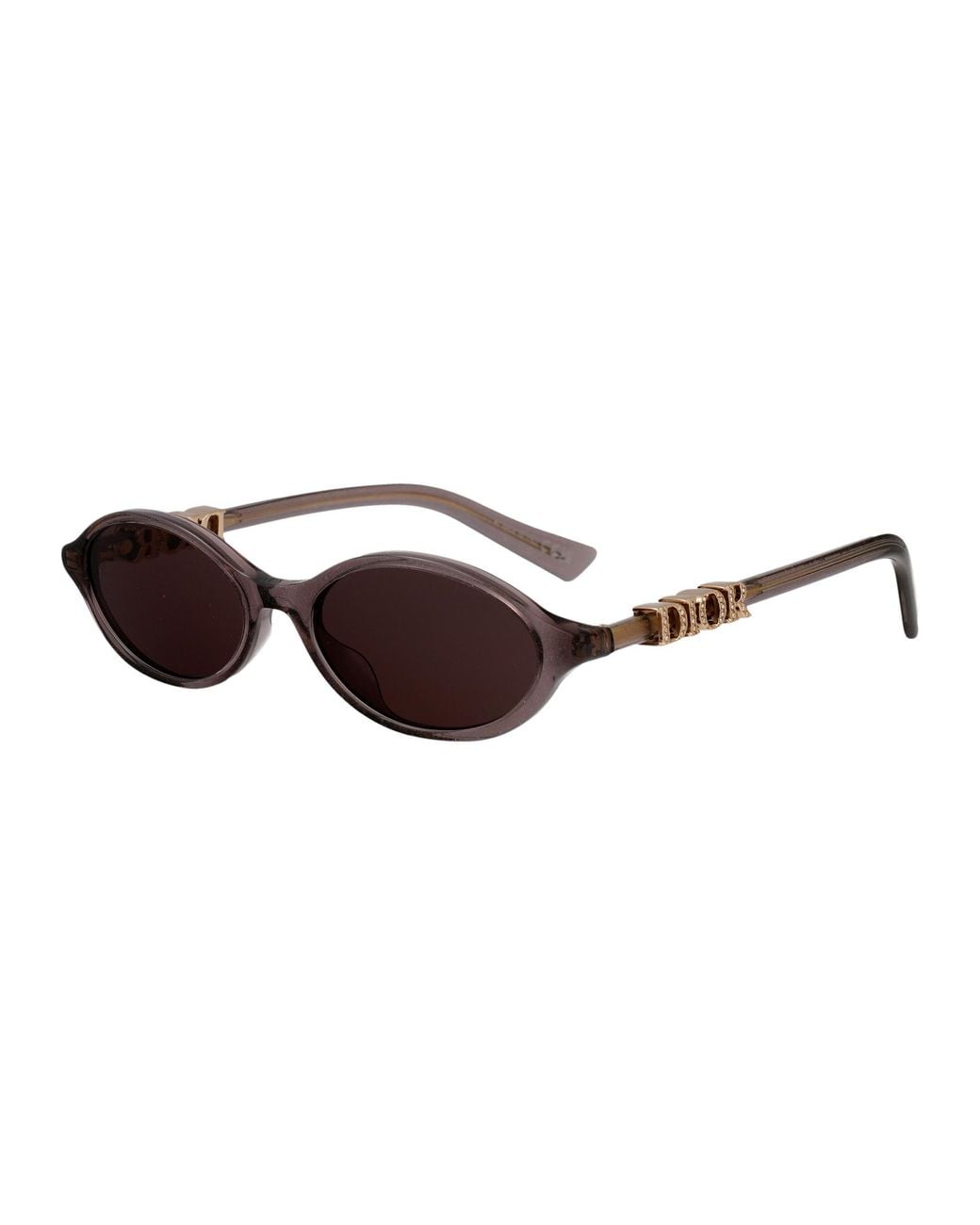 Dior White Eyewear Oval Frame Sunglasses
