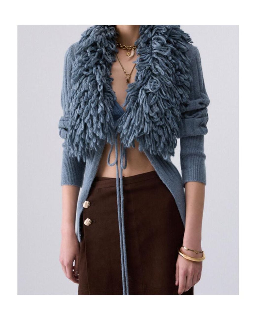 Liu Jo Blue Tie-Waist Knit Cardigan
