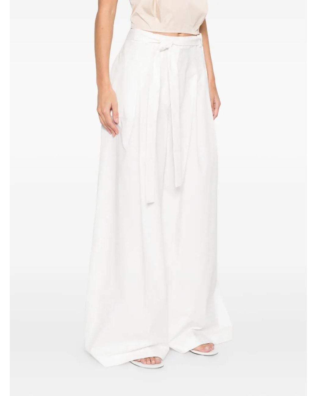St. Agni White Belted Casual Pants