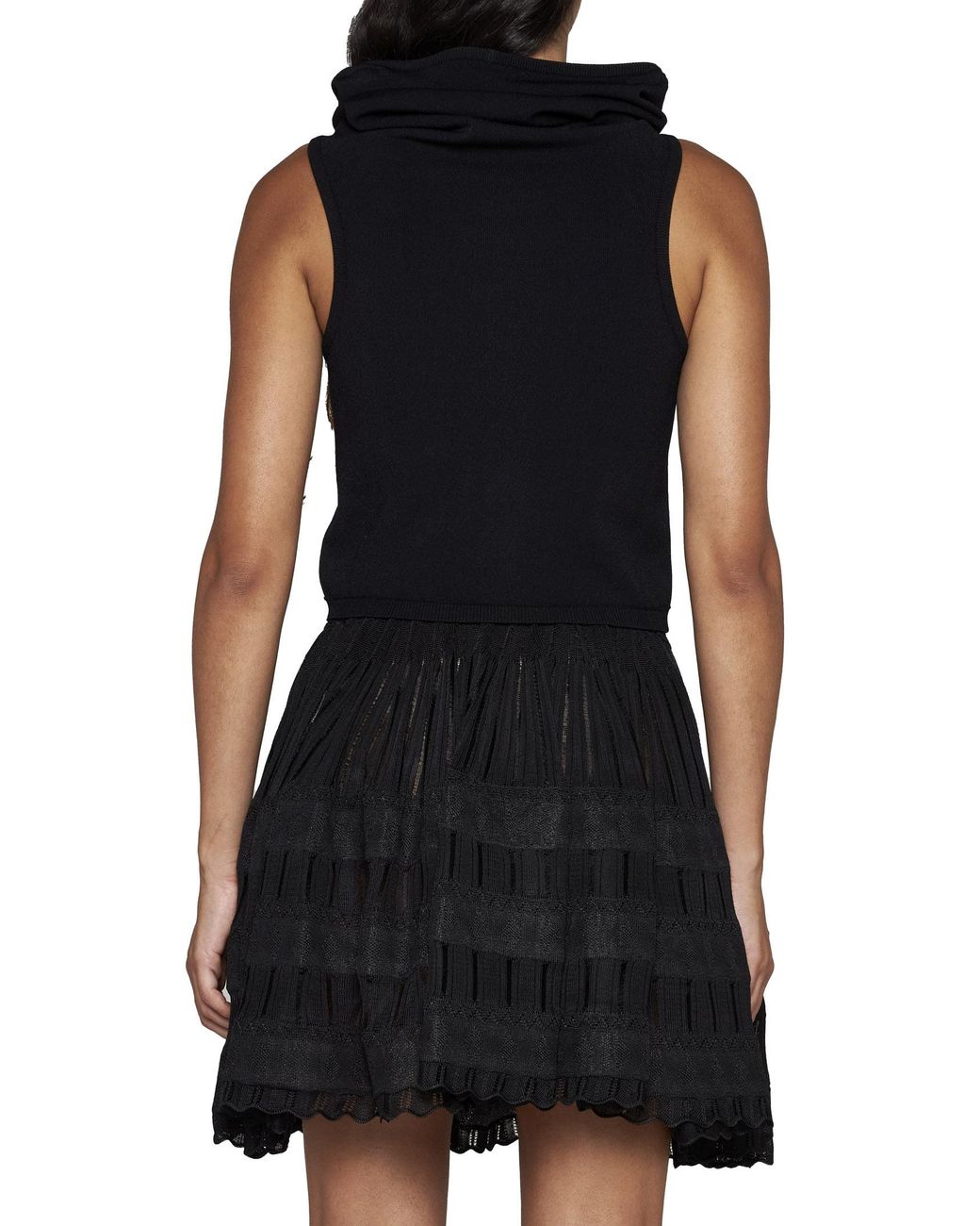 Alaïa Black Alaïa Hooded Knit Crop Top