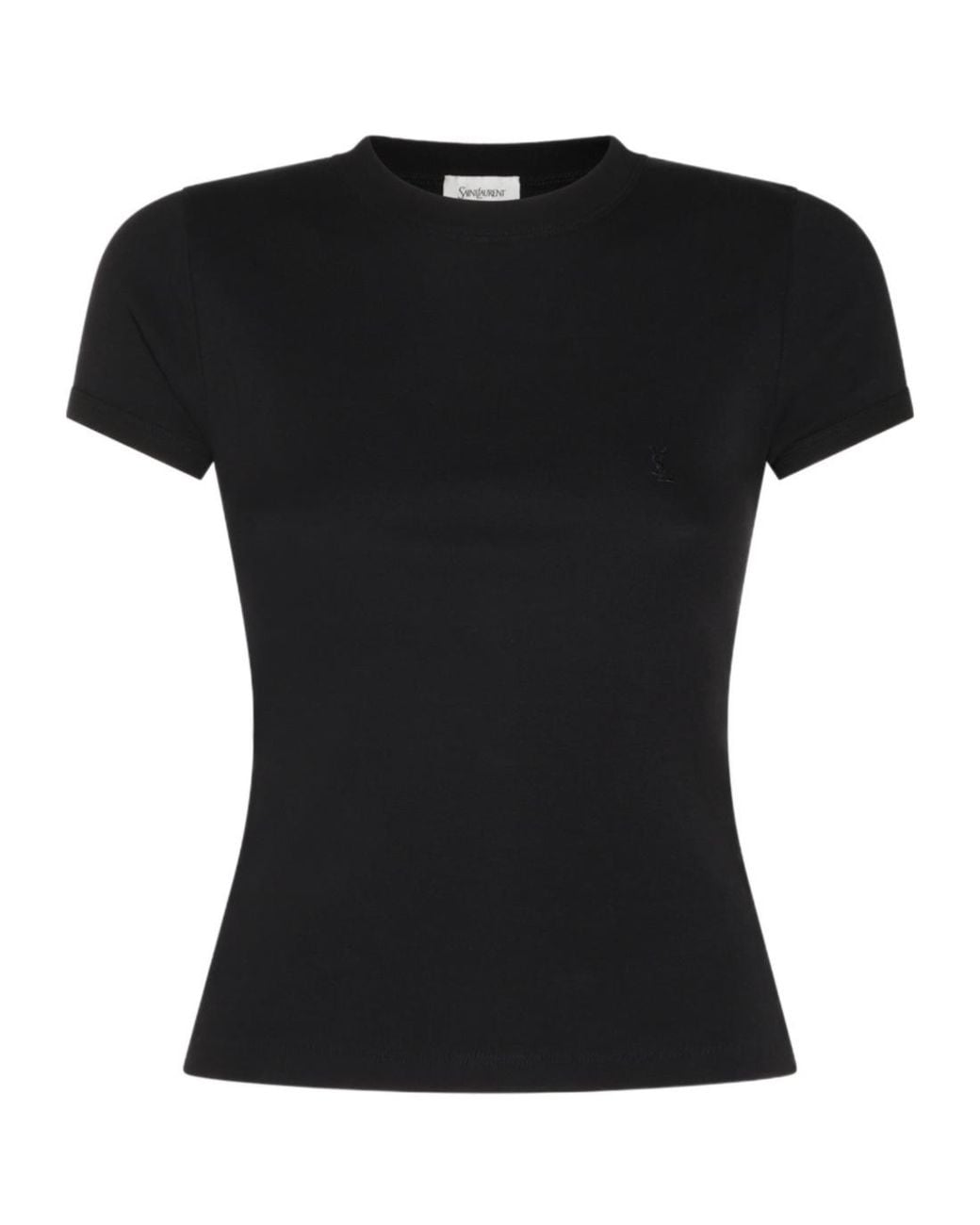 Saint Laurent Black Crewneck Short-Sleeved T-Shirt